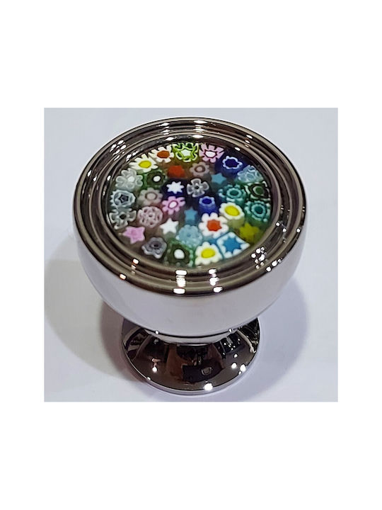 Crystal Handmade Italian Furniture Knob Omp Porro 11421-oro1 Dia 27 Chrome Glossy Mourano