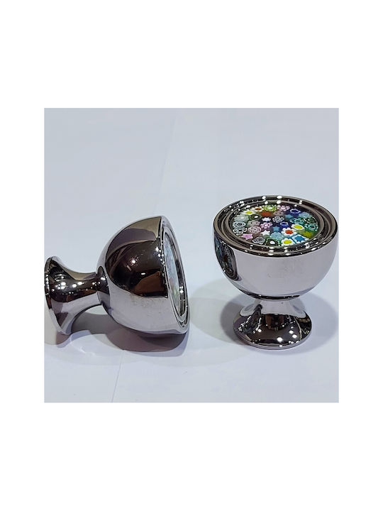 Crystal Handmade Italian Furniture Knob Omp Porro 11421-oro1 Dia 27 Chrome Glossy Mourano
