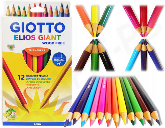 Giotto Elios Giant Triangular Ξυλομπογιές Σετ 12 χρώματα