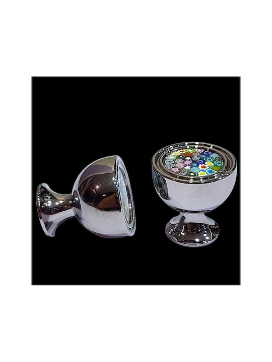 Crystal Handmade Italian Furniture Knob Omp Porro 11421-oro1 Dia 27 Chrome Glossy Mourano