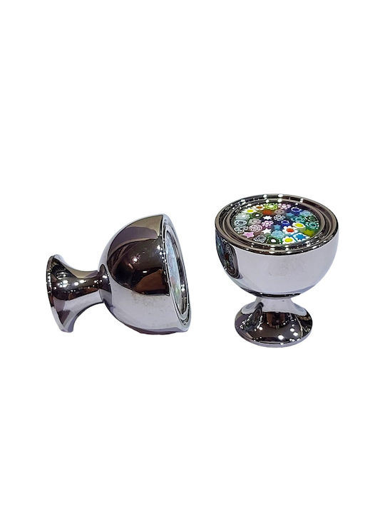 Crystal Handmade Italian Furniture Knob Omp Porro 11421-oro1 Dia 27 Chrome Glossy Mourano