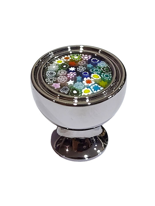 Crystal Handmade Italian Furniture Knob Omp Porro 11421-oro1 Dia 27 Chrome Glossy Mourano