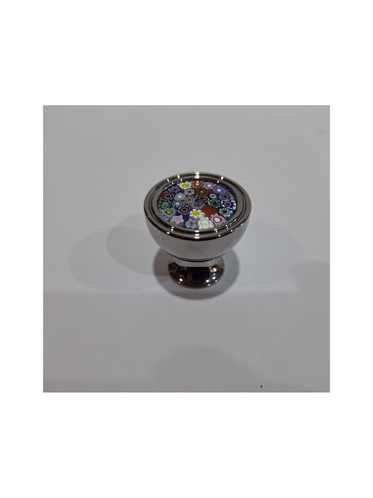 Crystal Handmade Italian Furniture Knob Omp Porro 11421-oro1 Dia 27 Chrome Glossy Mourano