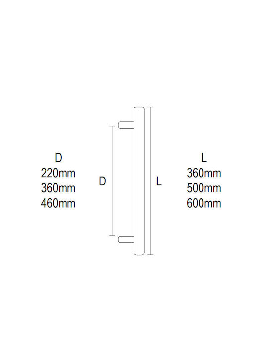 Möbelgriff Außentür Φ25 Inox Matt 04.42 Ινοχ 304