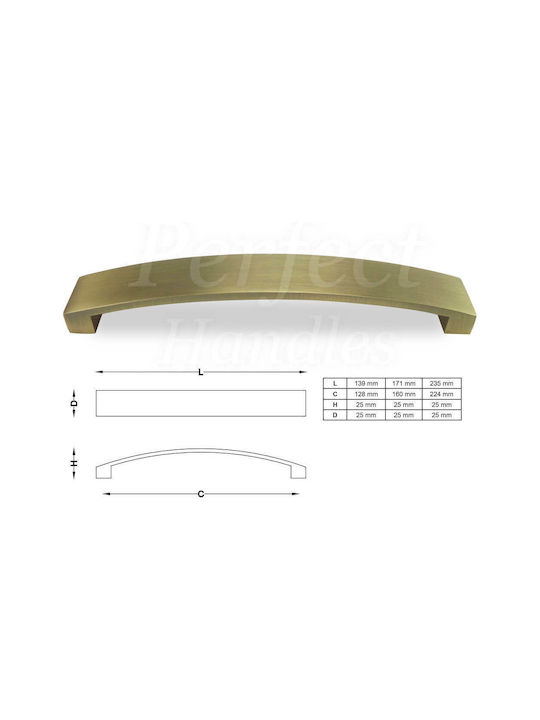 Λαβή Επίπλου 7/17 Perfect Ματ Νίκελ 160mm