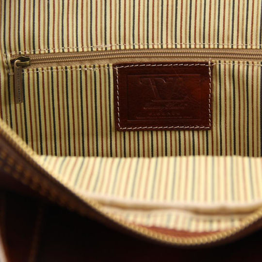 Tuscany Leather Bora Bora Σετ Σακ Βουαγιάζ Καφέ με Ρόδες από Δέρμα