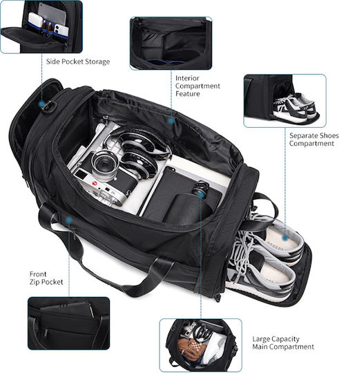 Arctic Hunter Sack Voyage Back 30lt Black Fabric L47xW30xH21cm