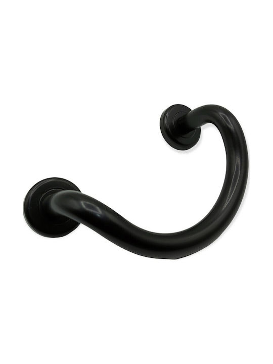 Italian Brass Front Door Handle Nestori 10549-arg1 Black Matte Size 17.0cm