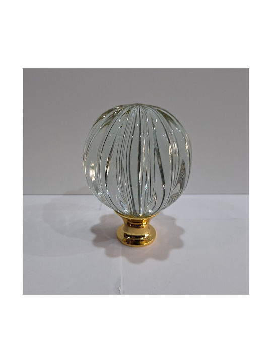 Spanish Brass Front Door Knob Viher 4866-Gold Murano Crystal