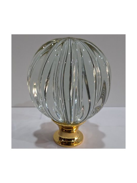 Spanish Brass Front Door Knob Viher 4866-Gold Murano Crystal