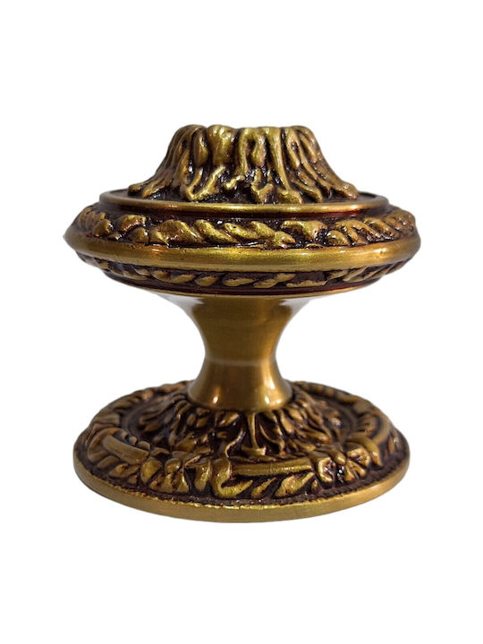 Spanish Brass Front Door Knob Coba 4874-000-20α1 Matte Gold Dimensions 70×70×61 Mm