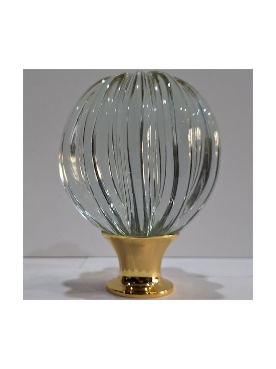 Spanish Brass Front Door Knob Viher 4866-Gold Murano Crystal