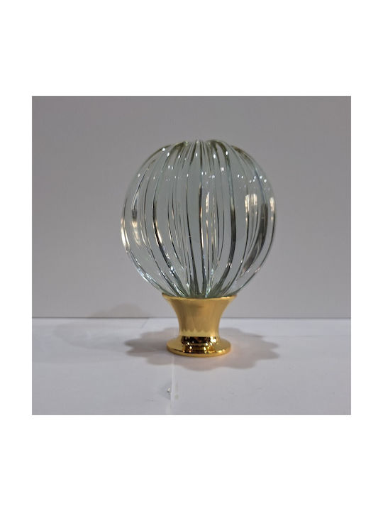 Spanish Brass Front Door Knob Viher 4866-Gold Murano Crystal