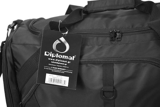 Diplomat Σακ Βουαγιάζ 47lt Μαύρο Υφασμάτινο Μ60xΠ26xΥ31εκ.