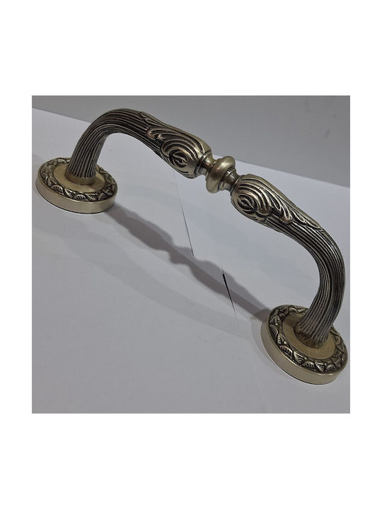 Spanish Brass Front Door Handle Mestre 4924-arg Antique Silver Length 18.5cm