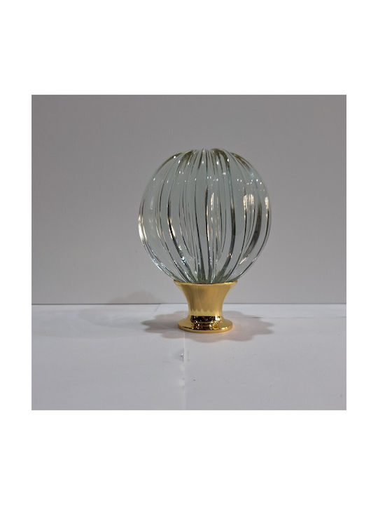 Spanish Brass Front Door Knob Viher 4866-Gold Murano Crystal