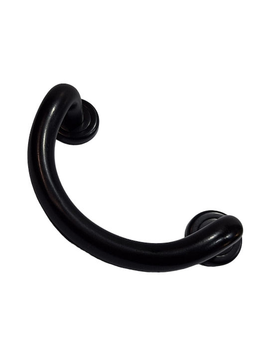 Italian Brass Front Door Handle Nestori 10549-arg1 Black Matte Size 17.0cm