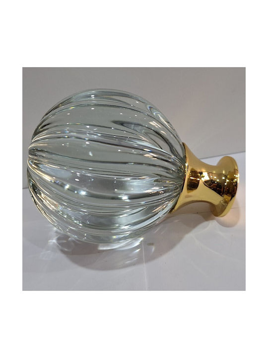 Spanish Brass Front Door Knob Viher 4866-Gold Murano Crystal
