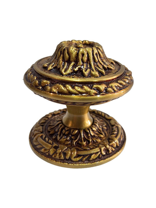 Spanish Brass Front Door Knob Coba 4874-000-20α1 Matte Gold Dimensions 70×70×61 Mm