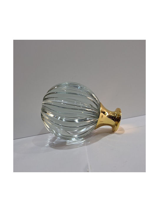 Spanish Brass Front Door Knob Viher 4866-Gold Murano Crystal