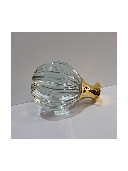Spanish Brass Front Door Knob Viher 4866-Gold Murano Crystal