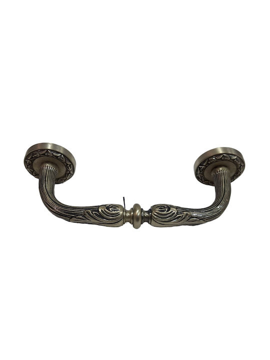 Spanish Brass Front Door Handle Mestre 4924-arg Antique Silver Length 18.5cm