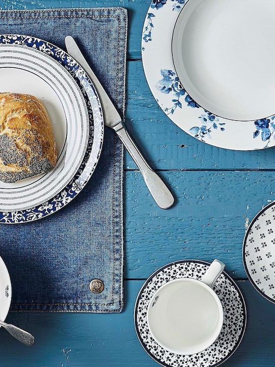 Laura Ashley Blueprints Πιάτο Γλυκού από Πορσελάνη Μπλε με Διάμετρο 18cm
