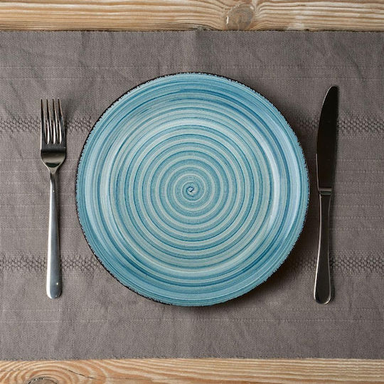 Nava Lines Faded Blue Πιάτο Ρηχό Κεραμικό Faded Blue με Διάμετρο 27cm
