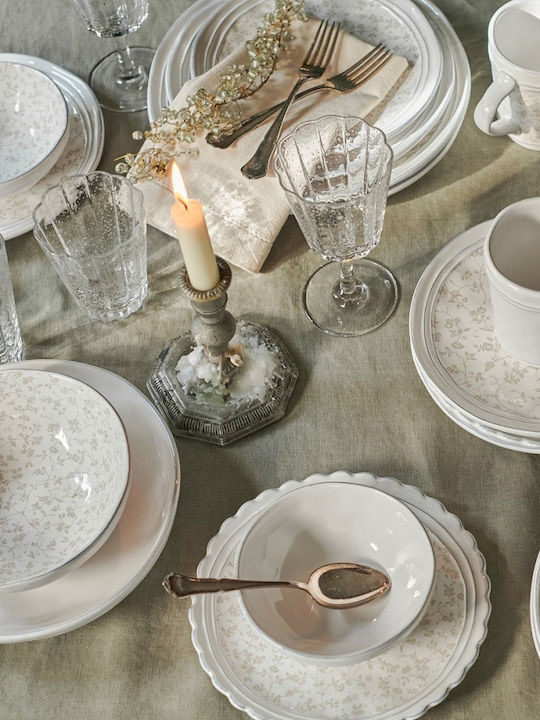 Laura Ashley Artisan Πιάτο Ρηχό από Πορσελάνη Λευκό με Διάμετρο 26cm