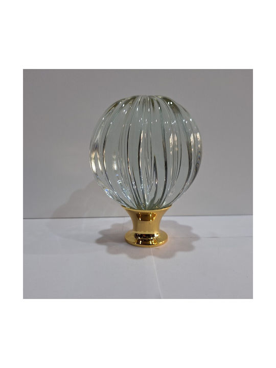Spanish Brass Front Door Knob Viher 4866-Gold Murano Crystal