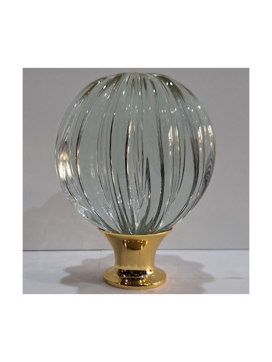 Spanish Brass Front Door Knob Viher 4866-Gold Murano Crystal