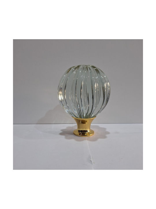 Spanish Brass Front Door Knob Viher 4866-Gold Murano Crystal