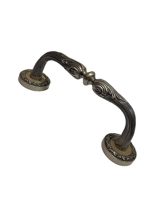 Spanish Brass Front Door Handle Mestre 4924-arg Antique Silver Length 18.5cm