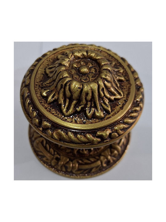 Spanish Brass Front Door Knob Coba 4874-000-20α1 Matte Gold Dimensions 70×70×61 Mm