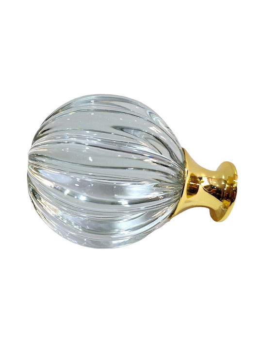 Spanish Brass Front Door Knob Viher 4866-Gold Murano Crystal