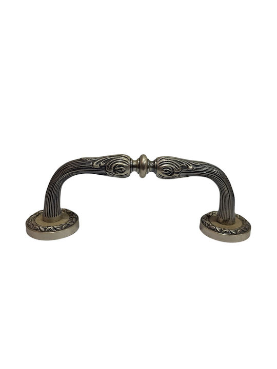 Spanish Brass Front Door Handle Mestre 4924-arg Antique Silver Length 18.5cm