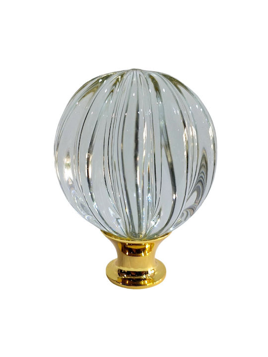 Spanish Brass Front Door Knob Viher 4866-Gold Murano Crystal