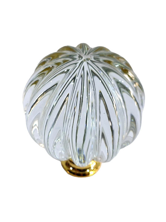 Spanish Brass Front Door Knob Viher 4866-Gold Murano Crystal