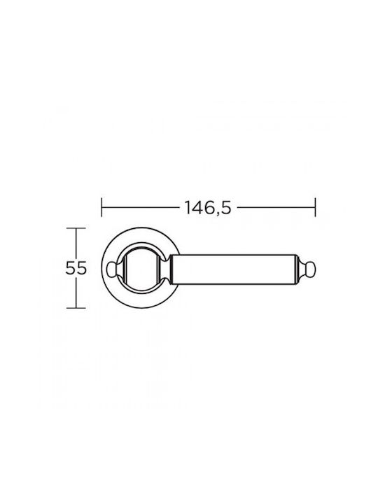 Rosette Hebel N295 Nickel Matt-Chrom 146mm Stück Rechts Vordertür