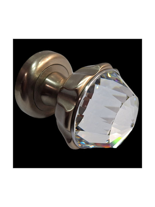 Spanish Brass Knob Mestre 4882-swa1 Swarovski Crystal