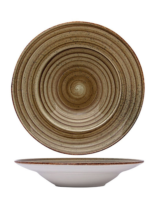 Güral Porselen Terra Avanos Plate Pasta made of Porcelain Terra with Diameter 26cm 6pcs
