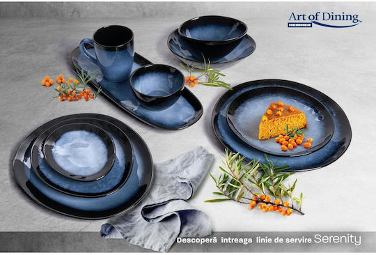 Set of 4 Oval Ceramic Serving Plates 28 Cm Serenity
