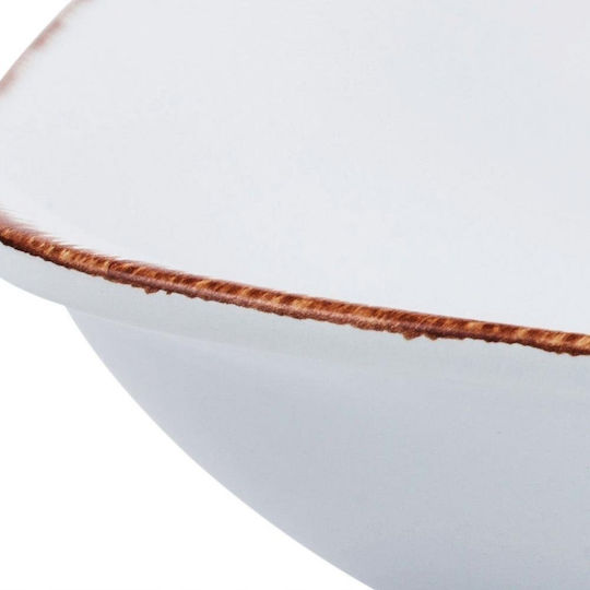 Nava White Sugar Farfurie adâncă Pătrat Ceramică Alb 22.5x22.5cm