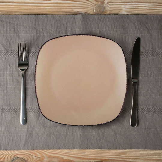 Nava Brown Sugar Farfurie joasă Pătrat Ceramică Maro 26x26cm