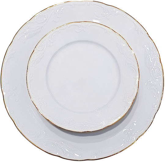 XM-Casa Plate Shallow made of Porcelain White 7pcs