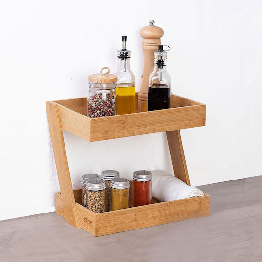 Atmosphera Tabletop Bamboo Rack 31.5x22.5x26cm Brown
