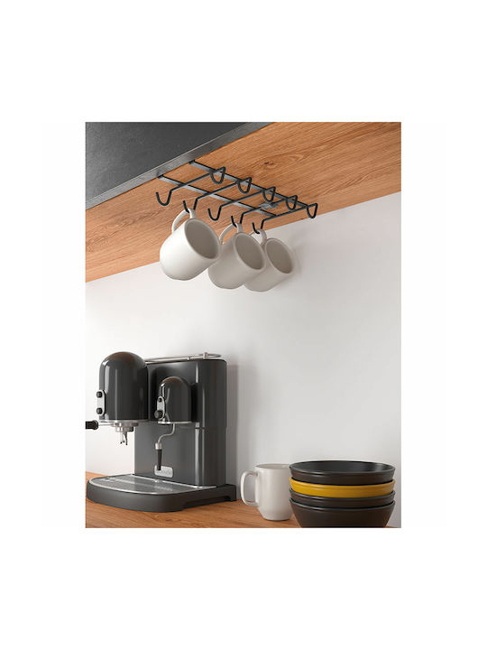 Metaltex Mug Stand My Mug Metallic 28x6x6cm Black