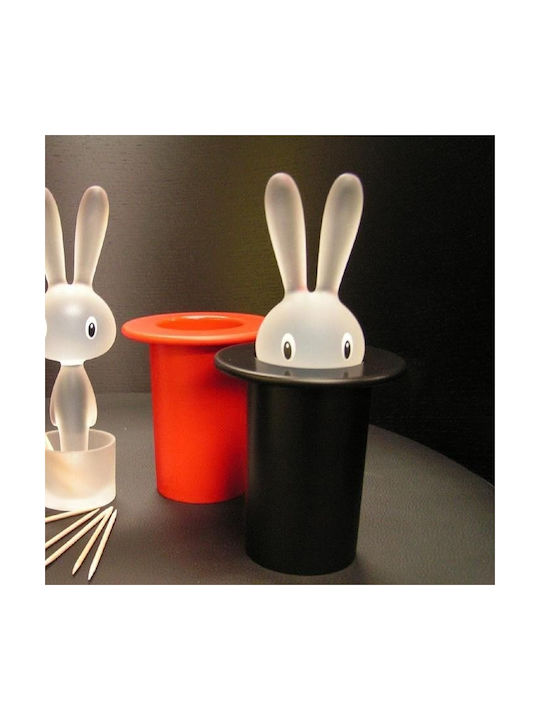 Alessi Toothpicks Case Magic Bunny Plastic 7x7x14cm Black