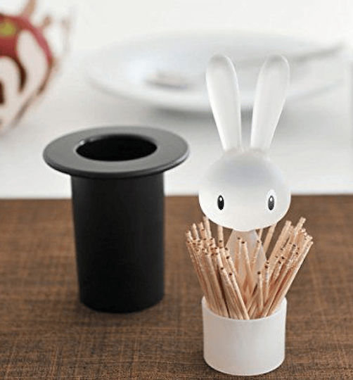 Alessi Alessi Zahnstocher-Etui Magic Bunny Kunststoff 7x7x14cm Schwarze
