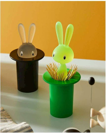 Alessi Alessi Zahnstocher-Etui Magic Bunny Kunststoff 7x7x14cm Schwarze